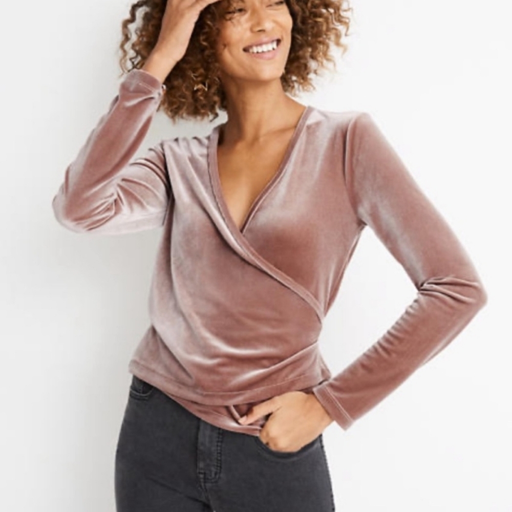 Madewell Velvet Wrap Top